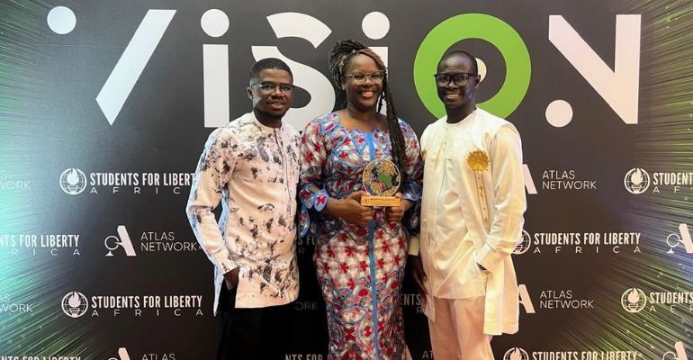 ACEYE Team with Award at Africa Liberty Forum 2025 Red Carpet